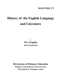 Image of History of the english language and literature