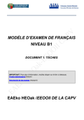 Modele d'examen de niveau français B1