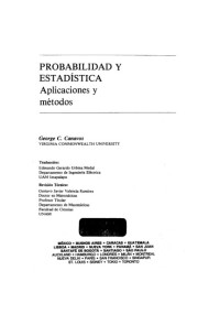 Image of Probabilidad y estadistica : aplicaciones y metodos