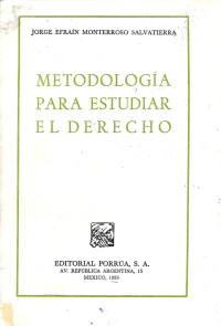 Image of Metodologia para estudiar el derecho